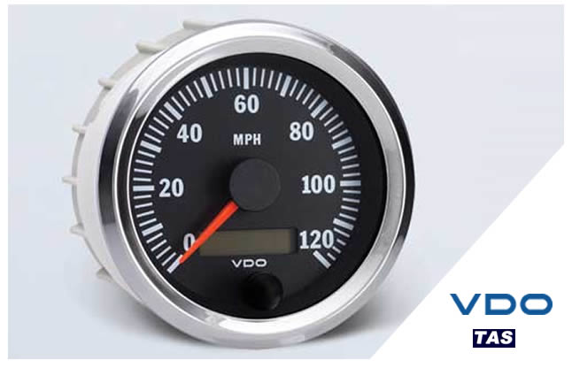 Vision Chrome 120MPH Electronic Speedometer with Autocalibration, 12V